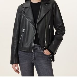 NWT AllSaints Dalby Style Moto Women’s Leather Biker Jacket Size 8US/12UK